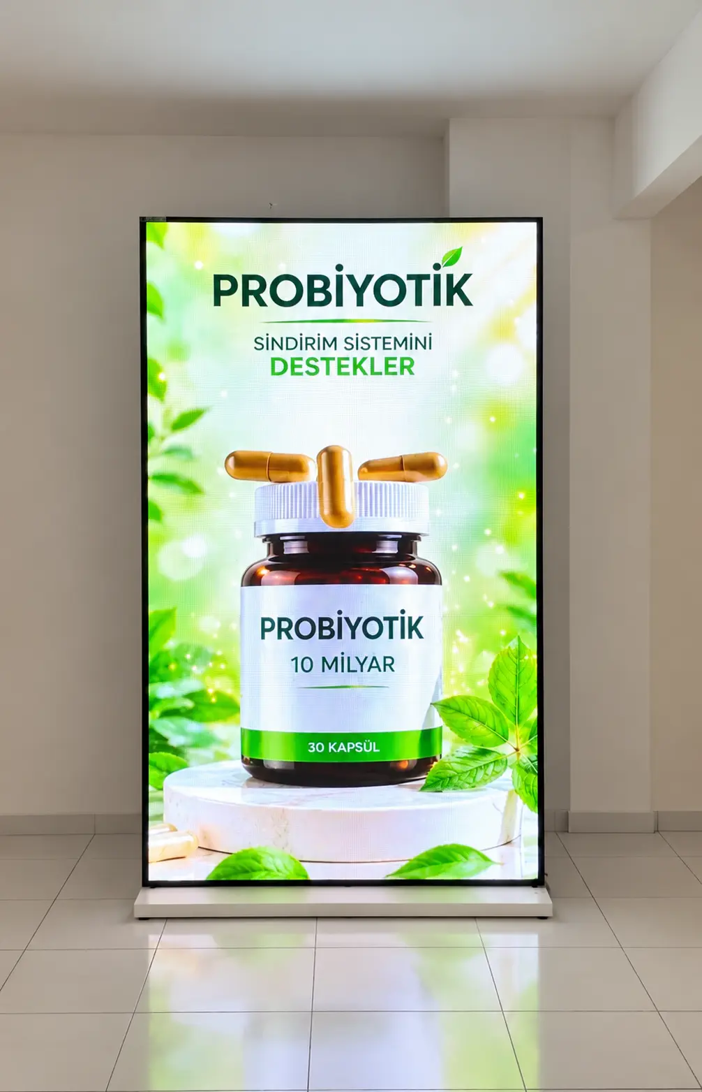 Probiotic LED Display in Showroom